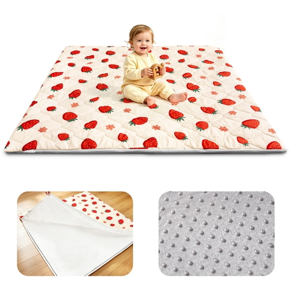 Beavtaens Foam Baby Play Mat 50x50, Removable and Machine Washable Cover, Thicken Cushioning Playmat and Perfect for Playpen, Non-Slip Bottom, Easy to Clean for Infants, Toddlers & Babies