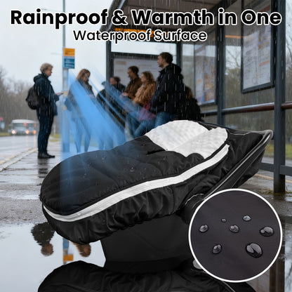 Beavtaens Winter Baby Car Seat Cover, Warm Cozy Breathable, Watreproof Carseat Canopy for Boys, Black