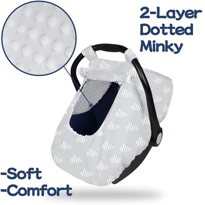 Beavtaens 3-in-1 Breathable Winter Baby Car Seat Cover with Storage Bag (Grey Boho)